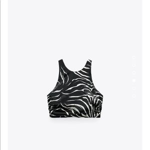 NWT Zara zebra print crop top